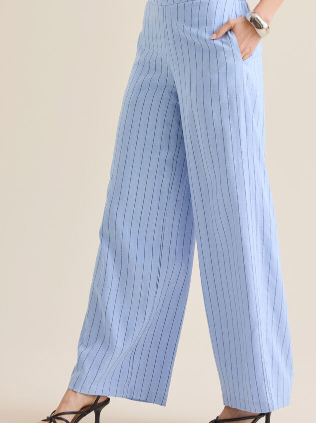 Natalie Striped Linen Pant Detail 4 - TULLABEE