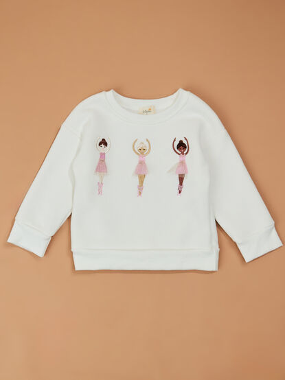 Ballet Bloom Embroidered Sweatshirt - TULLABEE