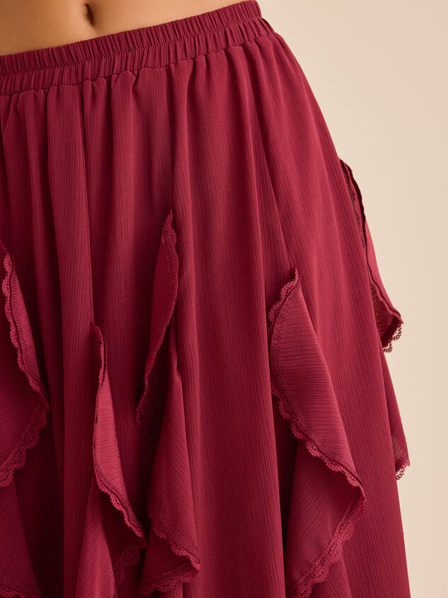 Autumn Ruffle Midi Skirt Detail 5 - TULLABEE
