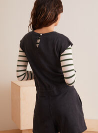 Push the Limits Cut Off Romper Detail 3 - TULLABEE
