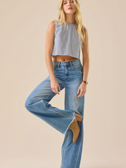 Issy Striped Linen Top - TULLABEE