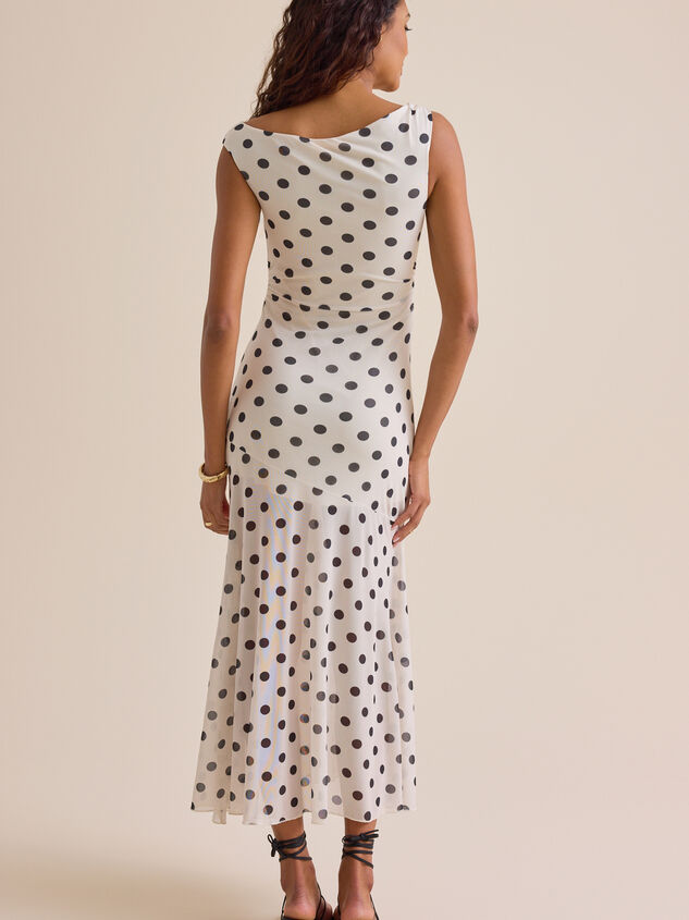 Regan Polka Dot Maxi Dress Detail 5 - TULLABEE
