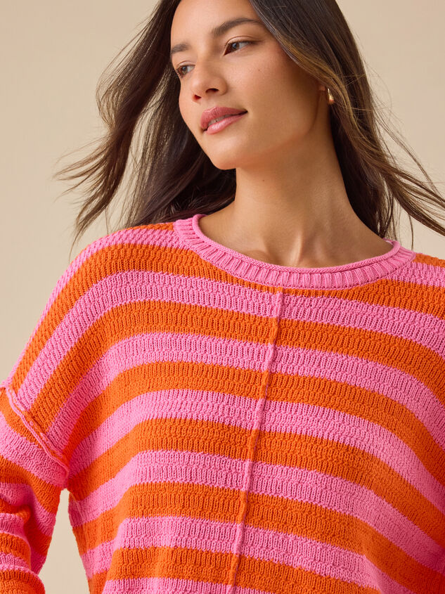 Delphine Bright Stripe Sweater Detail 4 - TULLABEE