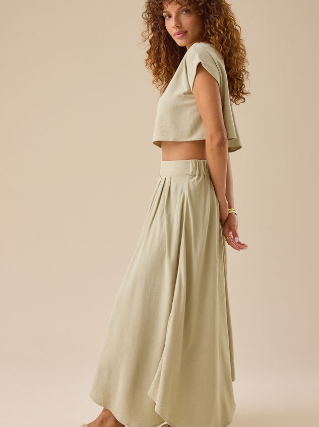 Jules Linen Crop Top Detail 3 - TULLABEE