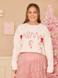 Mama Merry Candy Cane Sweater Detail 7 - TULLABEE