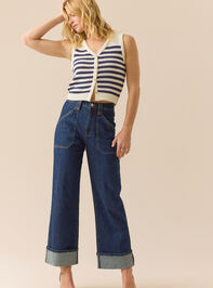 Londyn Stripe Sweater Vest Detail 3 - TULLABEE