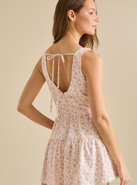 Connie Floral Bow Front Romper Detail 4 - TULLABEE