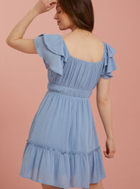 Cleo Flutter Sleeve Dress Detail 3 - TULLABEE