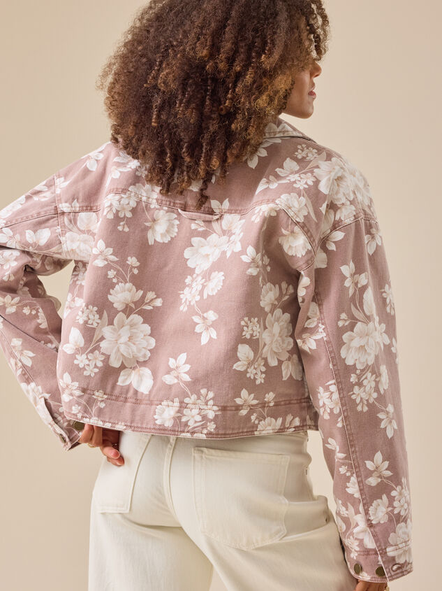 Loretta Cropped Floral Jacket Detail 5 - TULLABEE