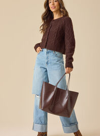 Shauna Cable Knit Cardigan Detail 2 - TULLABEE