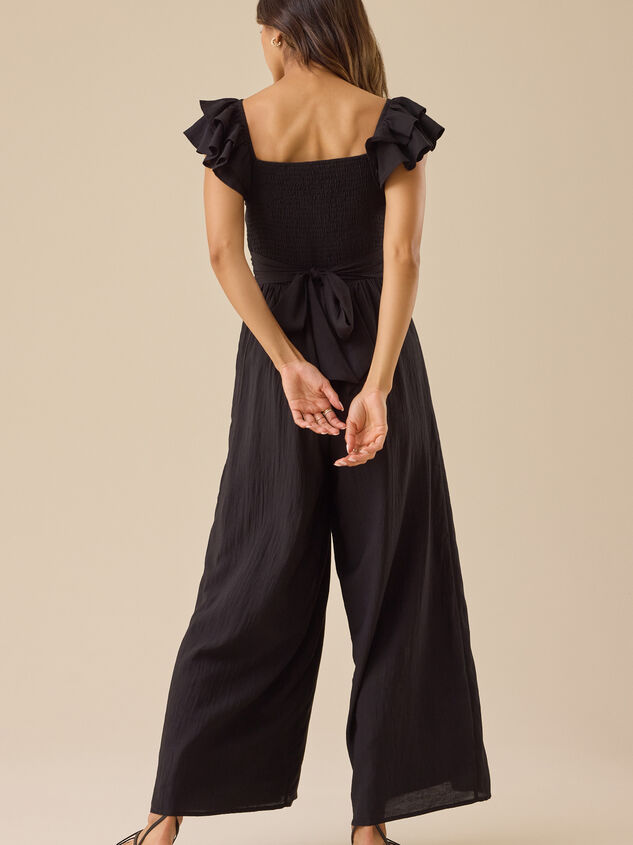 Monroe Flutter Sleeve Jumpsuit Detail 3 - TULLABEE