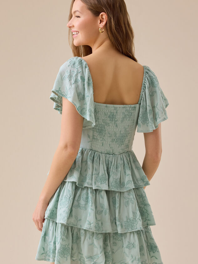 Roxara Tiered Mini Dress Detail 3 - TULLABEE