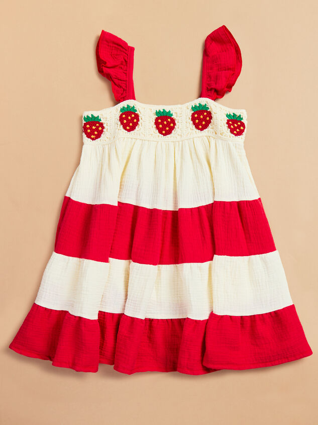Sawyer Strawberry Crochet Dress Detail 2 - TULLABEE