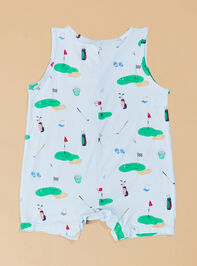 Timmy Golf Things Shortie Romper Detail 3 - TULLABEE