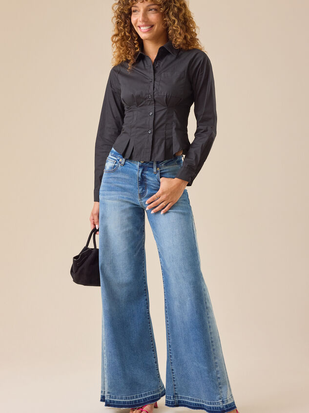 Victoria Pleated Button Up Top Detail 2 - TULLABEE