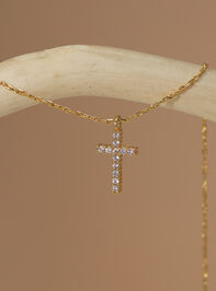 18K Gold Dipped Cross Charm Necklace - TULLABEE
