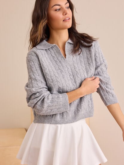 Court Crush Cable Knit Sweater - TULLABEE