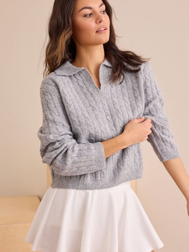 Court Crush Cable Knit Sweater - TULLABEE