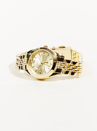 Stainless Steel Link Round Face Watch Detail 2 - TULLABEE