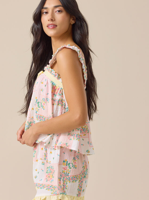 Leah Patchwork Lounge Tank Detail 2 - TULLABEE