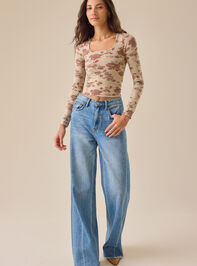 Halo Long Sleeve Jacquard Top Detail 2 - TULLABEE