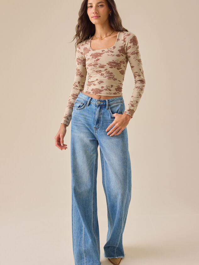 Halo Long Sleeve Jacquard Top Detail 2 - TULLABEE