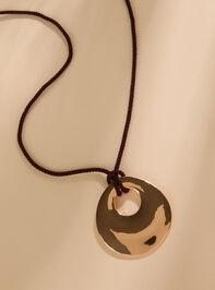 Open Circle Cord Charm Necklace - TULLABEE