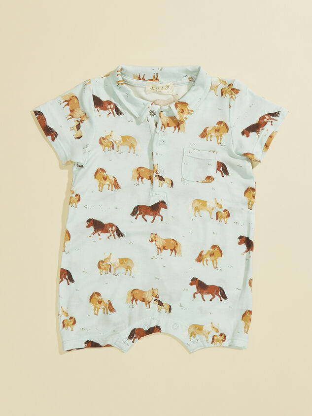 Brown Pony Polo Romper - TULLABEE