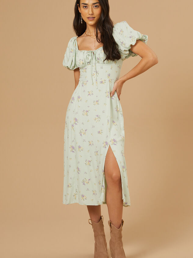 Katy Floral Midi Dress Detail 2 - TULLABEE