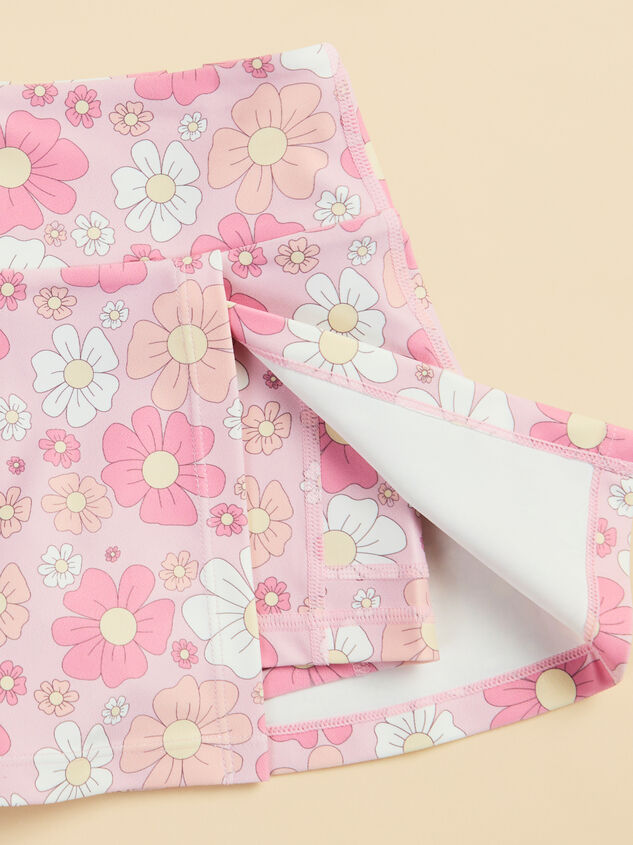 Flower Power Athletic Skort Detail 4 - TULLABEE