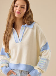 Beth Crop Mixed Media Pullover Detail 2 - TULLABEE