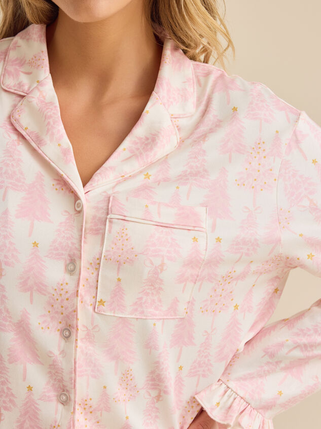 Gloria Christmas Tree Sleep Top Detail 6 - TULLABEE