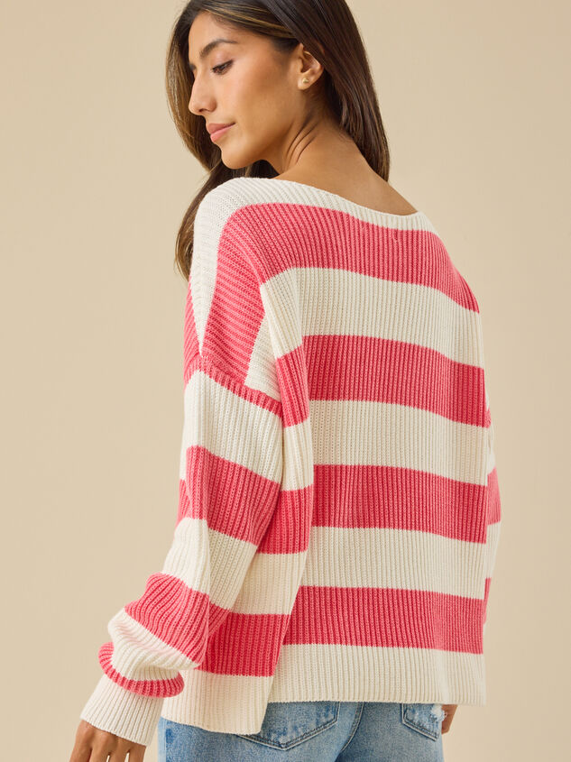 Mariah Striped Boatneck Sweater Detail 4 - TULLABEE