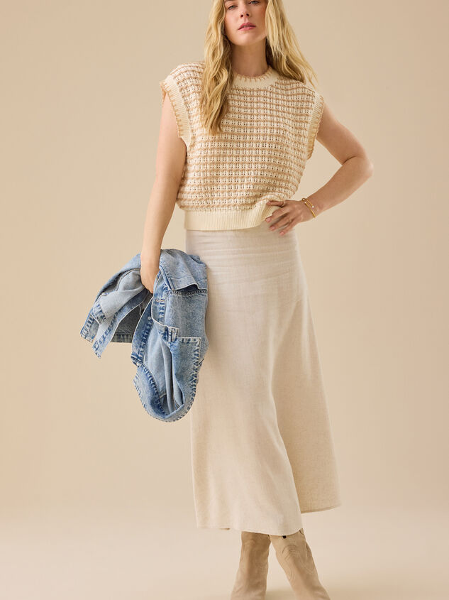 Mina Boxy Striped Vest Detail 4 - TULLABEE