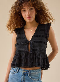 Madelin Ruffle Tie Front Top - TULLABEE