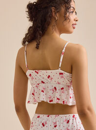 Cherry Bow Lounge Top Detail 5 - TULLABEE