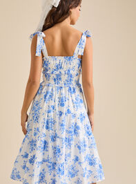 Oliana Floral Midi  Dress Detail 4 - TULLABEE