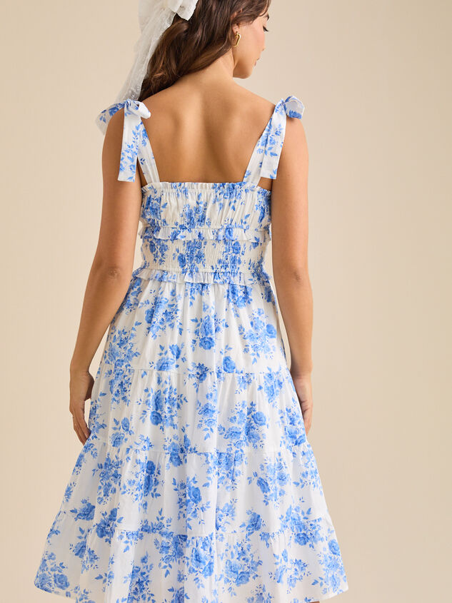 Oliana Floral Midi  Dress Detail 4 - TULLABEE