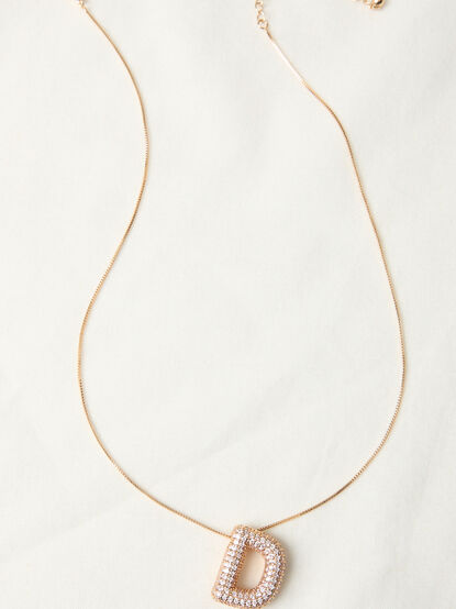 18K Gold Monogram Charm Necklace - D - TULLABEE