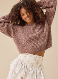 Hailey Chenille Pointelle Sweater Detail 3 - TULLABEE