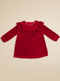 Angelina Velvet Ruffle Dress Detail 2 - TULLABEE