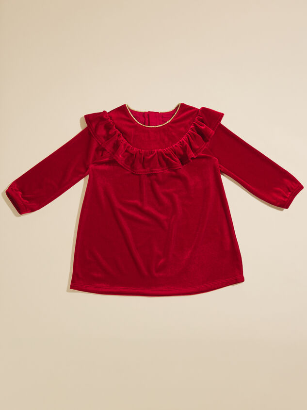Angelina Velvet Ruffle Dress Detail 2 - TULLABEE