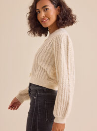 Serafina Cable-Knit Bow Sweater Detail 3 - TULLABEE