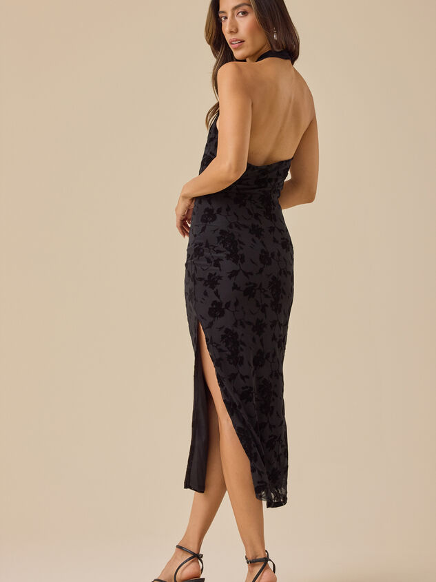 Selene Cowl Neck Midi Dress Detail 4 - TULLABEE