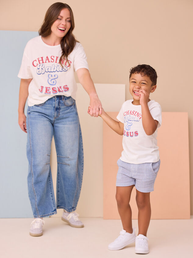 Chasing Babies And Jesus Graphic Tee Detail 6 - TULLABEE