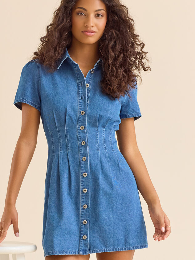 Zoe Denim Mini Dress - TULLABEE