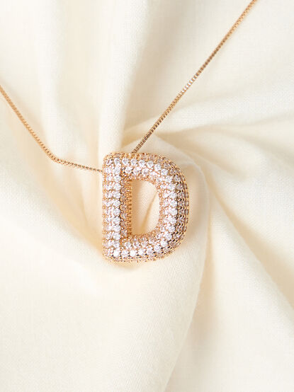 18K Gold Monogram Charm Necklace - D - TULLABEE