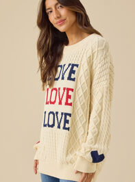 Love Cable Knit Pullover Detail 4 - TULLABEE