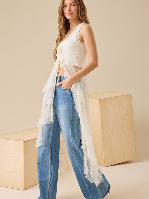 Lizzie Lace Ruffle Kimono Detail 4 - TULLABEE