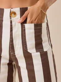 Coco High Rise Cabana Stripe Crop Pants Detail 2 - TULLABEE